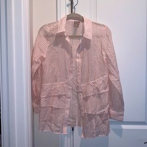 Peach and white stripped button down by Chico’s